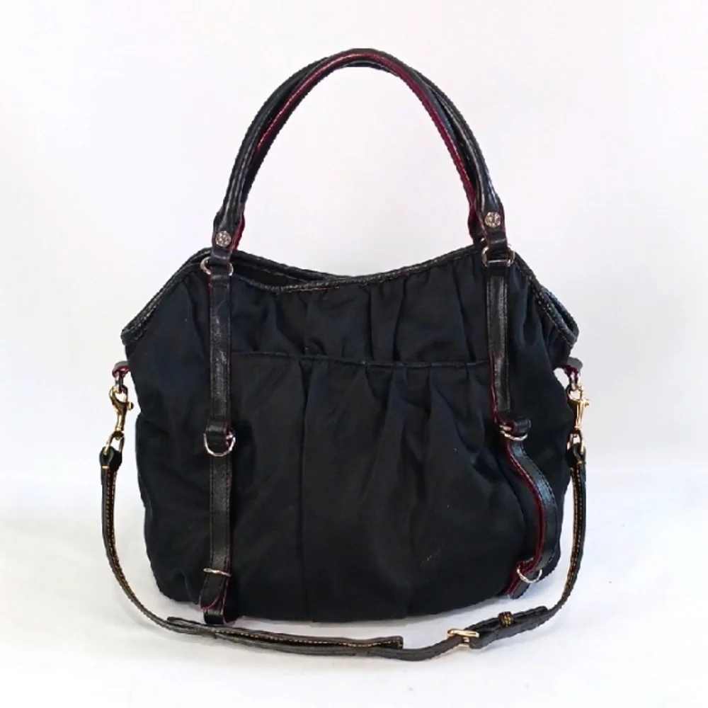 MZ Wallace Blk Nylon W Long Strap Bag.